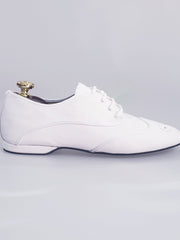 Carica immagine nella Galleria, Billie Pearl White - Scarpa Jazz Plus in Pelle Bianca Profilo Bianco Wish Dance Shop