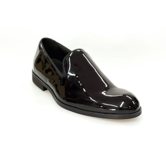 Scarpa mocassino da uomo Galà Black Night Wishdance in vernice nera con fodera in vera pelle italiana, elegante e raffinata
