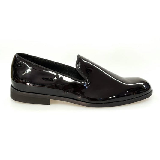 Scarpa mocassino uomo Galà Black Night Wishdance in vernice nera con fodera in vera pelle italiana, dettagli eleganti e rifiniti