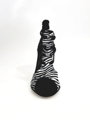 Carica immagine nella Galleria, Whole Zebra (460PW) - Sandalo da Donna in Raso seta Zebrato con Elastici Neri e tacco a spillo rivestito raso seta zebra Wish Dance Shop