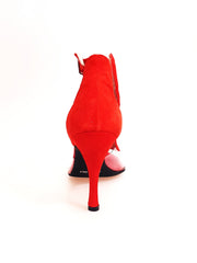 Carica immagine nella Galleria, Angela - Sandalo da Donna in Camoscio Rosso con Parti in Plexiglass Wish Dance Shop