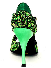 Cargar imagen en la Galería, Sandalo da donna Kate Verde Chiaro Marisa (588) con cinturino e suola in gomma, scarpa elegante Wish Dance Shop