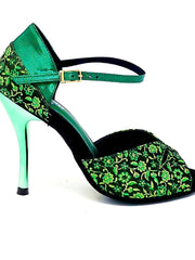 Cargar imagen en la Galería, Sandalo da donna Marisa (588) in verde chiaro, scarpa Wish Dance Shop, con cinturino e suola in gomma, vista laterale.