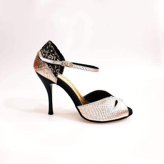 Scarpa da donna Marisa (588) in lurex piton Kate Brown, sandalo elegante con cinturino e suola in gomma.