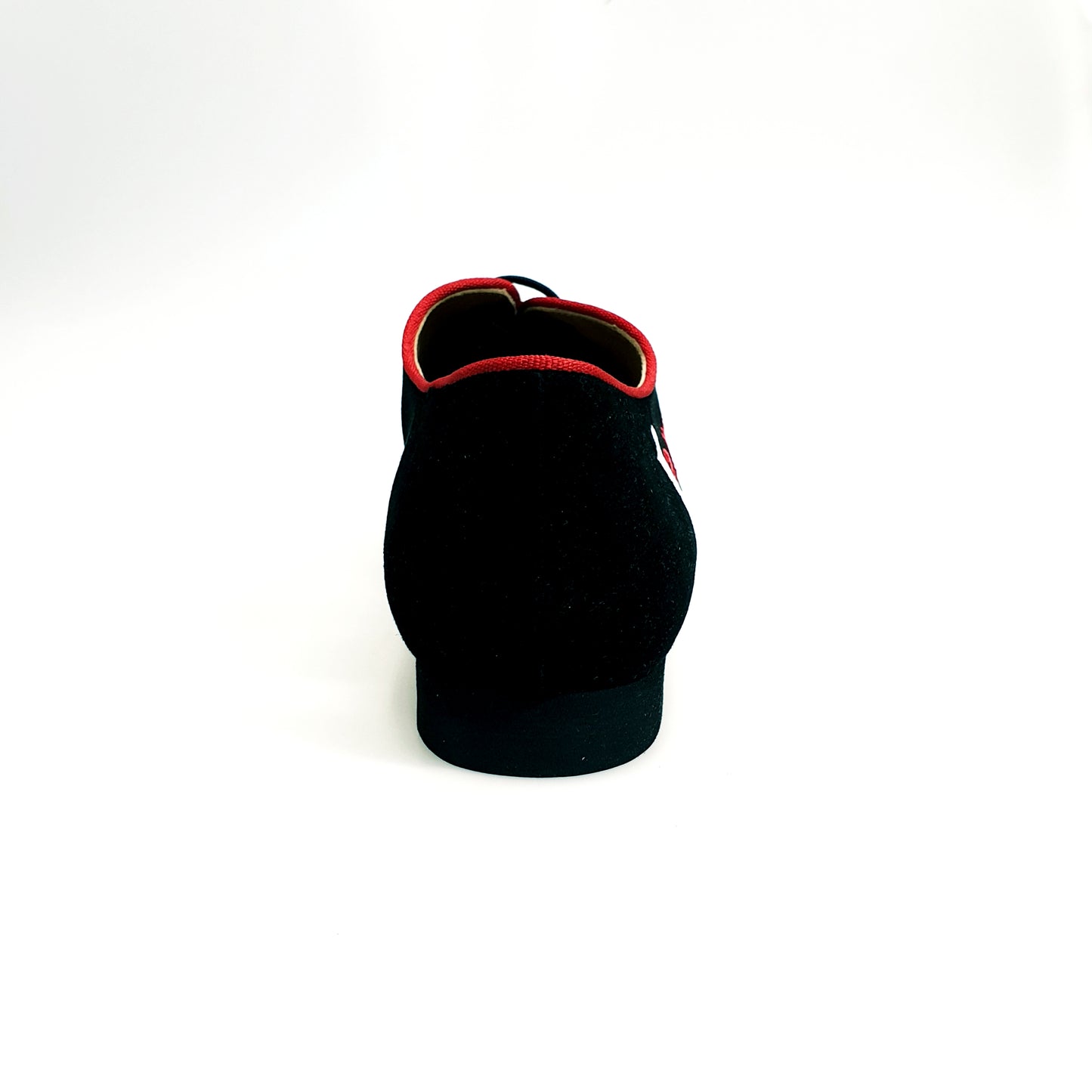 Scarpa da uomo Malaga MS07 K.Open in camoscio nero con ricamo Kizomba, chiusura stringata modello Oxford, Wish Dance Shop
