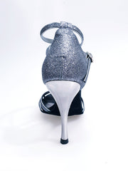 Carica immagine nella Galleria, Pepa (210/6) - Scarpa da Ballo Basica da Donna in Glitter Carbon con 6 Fascette e Tacco Spillo Wishdance