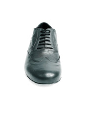 Carica immagine nella Galleria, Fred (MS12) - Stringata Coda di Rondine Mod. Oxford Scarpa in Pelle Nera Forma Tonda Wish Dance Shop