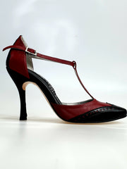 Carica immagine nella Galleria, Odette (TS53 V) - Scarpa chiusa da Donna in Pelle Bordò e Pelle Nera