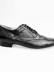 Carica immagine nella Galleria, Richard (MS14) - Stringata Coda di Rondine Mod. Oxford Brogue Scarpa in Pelle Nera Forma Lunga Wish Dance Shop