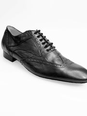 Carica immagine nella Galleria, Richard (MS14) - Stringata Coda di Rondine Mod. Oxford Brogue Scarpa in Pelle Nera Forma Lunga Wish Dance Shop