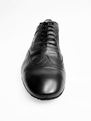 Carica immagine nella Galleria, Richard (MS14) - Stringata Coda di Rondine Mod. Oxford Brogue Scarpa in Pelle Nera Forma Lunga Wish Dance Shop