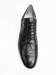 Carica immagine nella Galleria, Richard (MS14) - Stringata Coda di Rondine Mod. Oxford Brogue Scarpa in Pelle Nera Forma Lunga Wish Dance Shop
