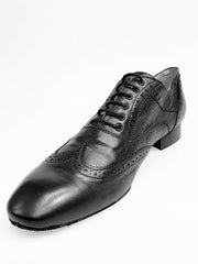 Load image into Gallery viewer, Richard (MS14) - Lace-up Dovetail Mod. Oxford Brogue Shoe in Black Leather Long Shape