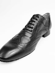 Carica immagine nella Galleria, Richard (MS14) - Stringata Coda di Rondine Mod. Oxford Brogue Scarpa in Pelle Nera Forma Lunga Wish Dance Shop