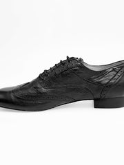 Load image into Gallery viewer, Richard (MS14) - Lace-up Dovetail Mod. Oxford Brogue Shoe in Black Leather Long Shape