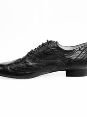 Carica immagine nella Galleria, Richard (MS14) - Stringata Coda di Rondine Mod. Oxford Brogue Scarpa in Pelle Nera Forma Lunga Wish Dance Shop