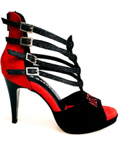 Carica immagine nella Galleria, Maino (779F) KIZMI - Sacarpa da Donna in Camoscio Nero e Camoscio Rosso ricamo Kizmi rosso