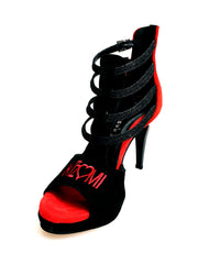 Carica immagine nella Galleria, Maino (779F) KIZMI - Sacarpa da Donna in Camoscio Nero e Camoscio Rosso ricamo Kizmi rosso