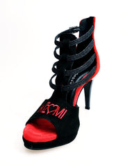 Carica immagine nella Galleria, Maino (779F) KIZMI - Sacarpa da Donna in Camoscio Nero e Camoscio Rosso ricamo Kizmi rosso