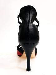 Carica immagine nella Galleria, Lilith (460) - Sandalo da Donna in Pelle Rossa con tallone e Tacco in Nera