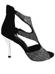 Carica immagine nella Galleria, Sandalo donna Nina Fish in Fish Carbon Boreale con tacco in camoscio nero, scarpa elegante e comoda da Wish Dance Shop