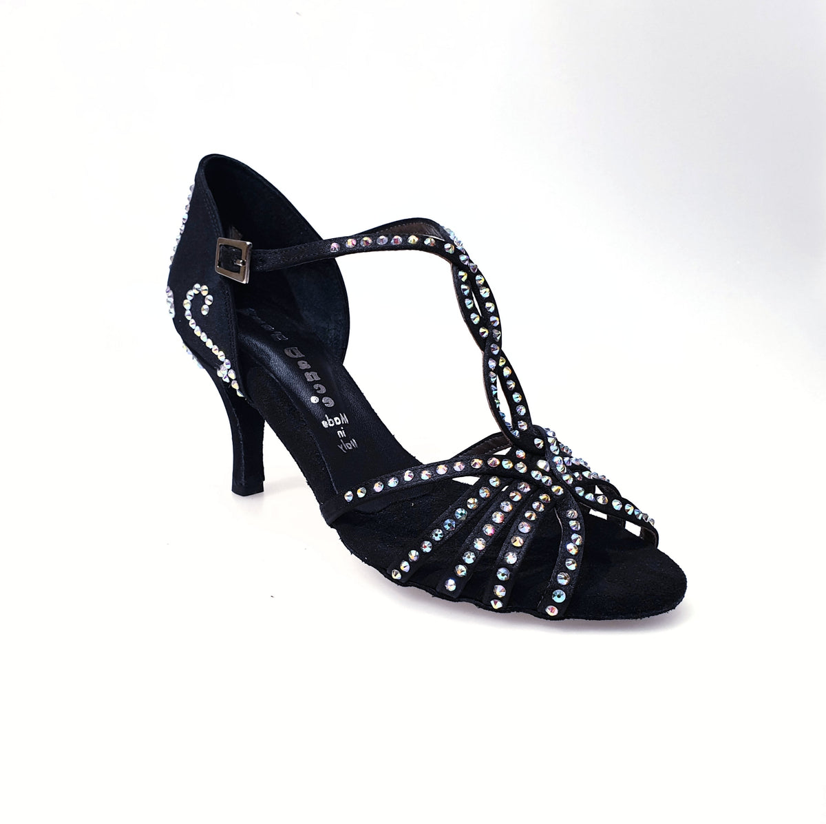 Scarpa Da Donna in Raso Seta Nero Infinity Plus Wish Dance, vista posteriore