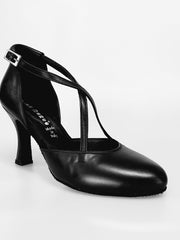 Carica immagine nella Galleria, Cuccarini (178FT) - Scarpa da Donna Semichiusa in vera Pelle Nera Wishdance