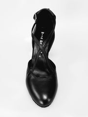 Carica immagine nella Galleria, Cuccarini (178FT) - Scarpa da Donna Semichiusa in vera Pelle Nera Wishdance
