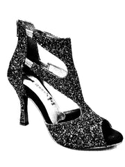 Carica immagine nella Galleria, Nina Kristall - Sandalo da Donna in Kristal Carbon foderato in Pelle Tacco a Rocchettino sottile Squadrato Wish Dance Shop