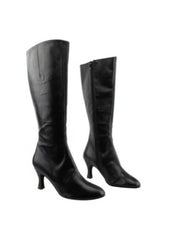 Carica immagine nella Galleria, Stivali in pelle nera Wish Dance Shop D-4 S42 Zip con chiusura laterale, altezza sotto ginocchio, stile elegante e versatile.