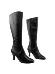 Carica immagine nella Galleria, Stivali neri in pelle Wish Dance Shop D-4 S42 Zip, alti sotto ginocchio con chiusura zip laterale, stile elegante e moderno
