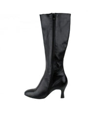 Carica immagine nella Galleria, Stivali in pelle nera Wish Dance Shop D-4 S42 Zip, alti sotto ginocchio con chiusura zip laterale, stile elegante e versatile.