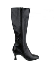 Carica immagine nella Galleria, Stivali in pelle nera alta sotto ginocchio con chiusura zip laterale, modello D-4 S42 Zip, Wish Dance Shop.