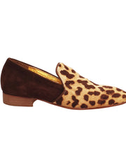 Carica immagine nella Galleria, AKIM (MS21) - Mocassino in Cavallino Maculato Giaguaro leopardato Beige chiazze marrò e Camoscio Marrò forma lunga