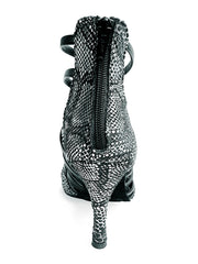 Carica immagine nella Galleria, Natalia (360) - Sandalo Alto da Donna in Pitone Silver con fascette pelle nera