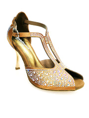 Load image into Gallery viewer, MIRIAM Temptation Plus (L6) - Scarpa Da Donna in Raso Bronzo Con Swarovski Boreali e Tacco a Stiletto