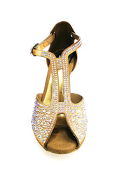 Load image into Gallery viewer, MIRIAM Temptation Plus (L6) - Scarpa Da Donna in Raso Bronzo Con Swarovski Boreali e Tacco a Stiletto