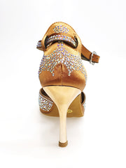 Load image into Gallery viewer, MIRIAM Temptation Plus (L6) - Scarpa Da Donna in Raso Bronzo Con Swarovski Boreali e Tacco a Stiletto