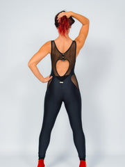 Load image into Gallery viewer, ANDREA Geneve (Black) - Jumpsuit in Bielastic Microfibre Breathable Shaping Conteinment Conteinment color Black Heart