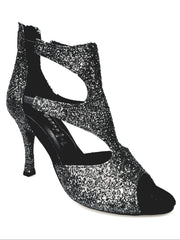 Carica immagine nella Galleria, Nina Kristall - Sandalo da Donna in Kristal Carbon foderato in Pelle Tacco a Rocchettino sottile Squadrato Wish Dance Shop