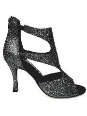 Carica immagine nella Galleria, Nina Kristall - Sandalo da Donna in Kristal Carbon foderato in Pelle Tacco a Rocchettino sottile Squadrato Wish Dance Shop