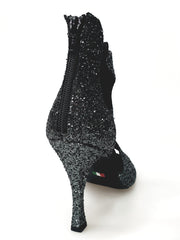 Carica immagine nella Galleria, Nina Kristall - Sandalo da Donna in Kristal Carbon foderato in Pelle Tacco a Rocchettino sottile Squadrato Wish Dance Shop