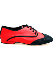 Load image into Gallery viewer, Billie Red Devil - Jazz Plus Shoe Black Glitter Toe remaining Red leather black cro profiles