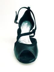 Carica immagine nella Galleria, Malena (4400) - Scarpa da Donna in Pelle Nera Camoscio Nero Tacco Glitter Nero