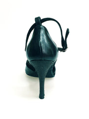 Carica immagine nella Galleria, Malena (4400) - Scarpa da Donna in Pelle Nera Camoscio Nero Tacco Glitter Nero