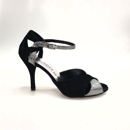 Scarpa donna Wishdance Ely 4750 TPDA in camoscio nero Boreale Silver, elegante con dettagli in argento.