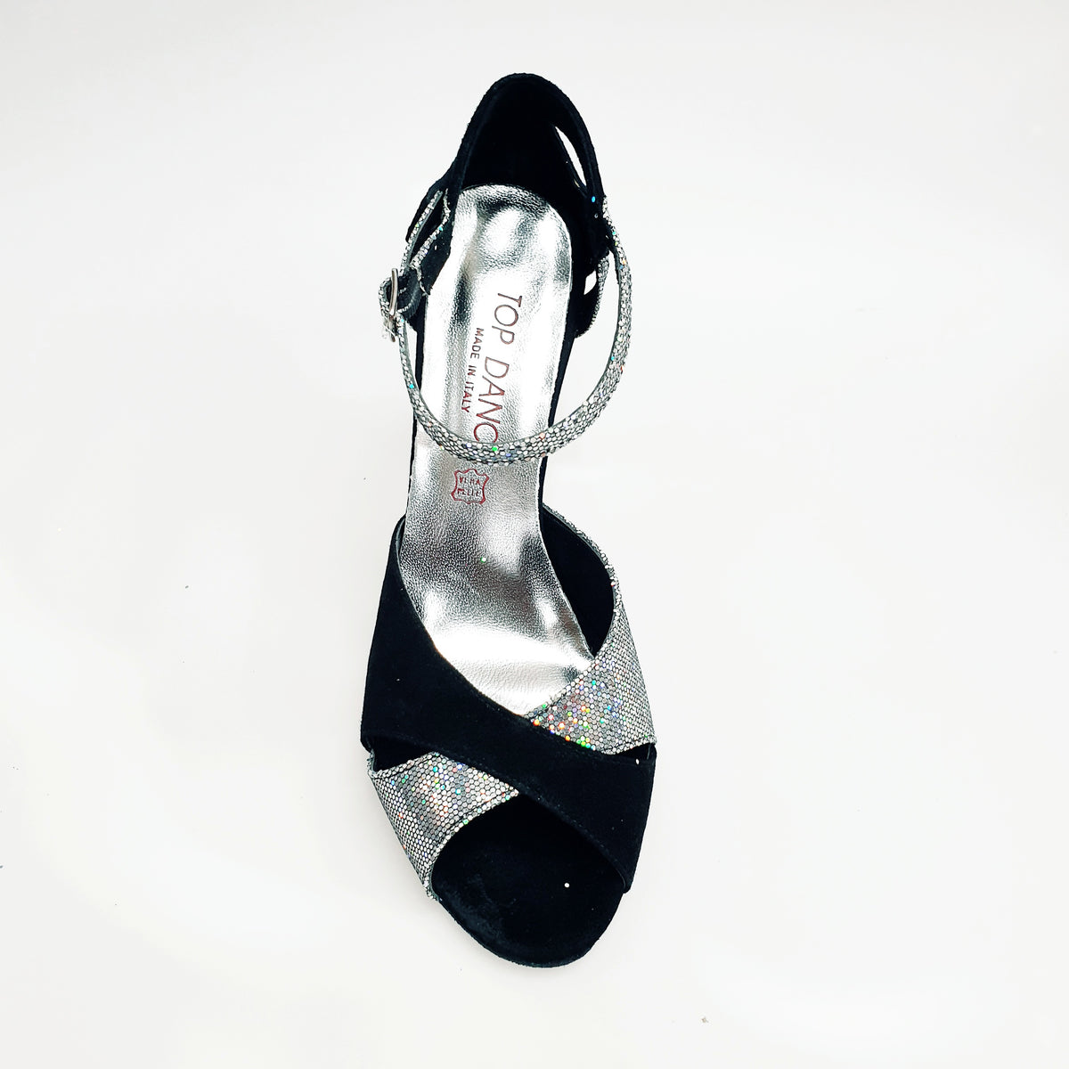 Scarpa da donna Wishdance Ely (4750) TPDA in camoscio nero Boreale Silver, vista laterale con dettagli eleganti.