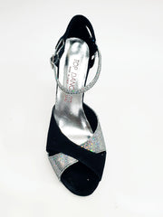 Cargar imagen en la Galería, Scarpa da donna Wishdance Ely (4750) TPDA in camoscio nero Boreale Silver, vista laterale con dettagli eleganti.