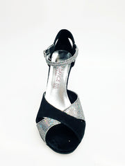 Cargar imagen en la Galería, Scarpa da donna Wishdance Ely (4750) TPDA in camoscio nero Boreale Silver, con design elegante e dettagli raffinati