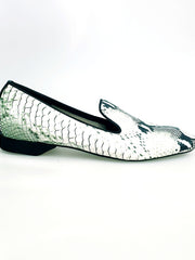Carica immagine nella Galleria, Morelia (MS20) - Mocassino in Pitone Bianco/Verde Forma lunga Wish Dance Shop